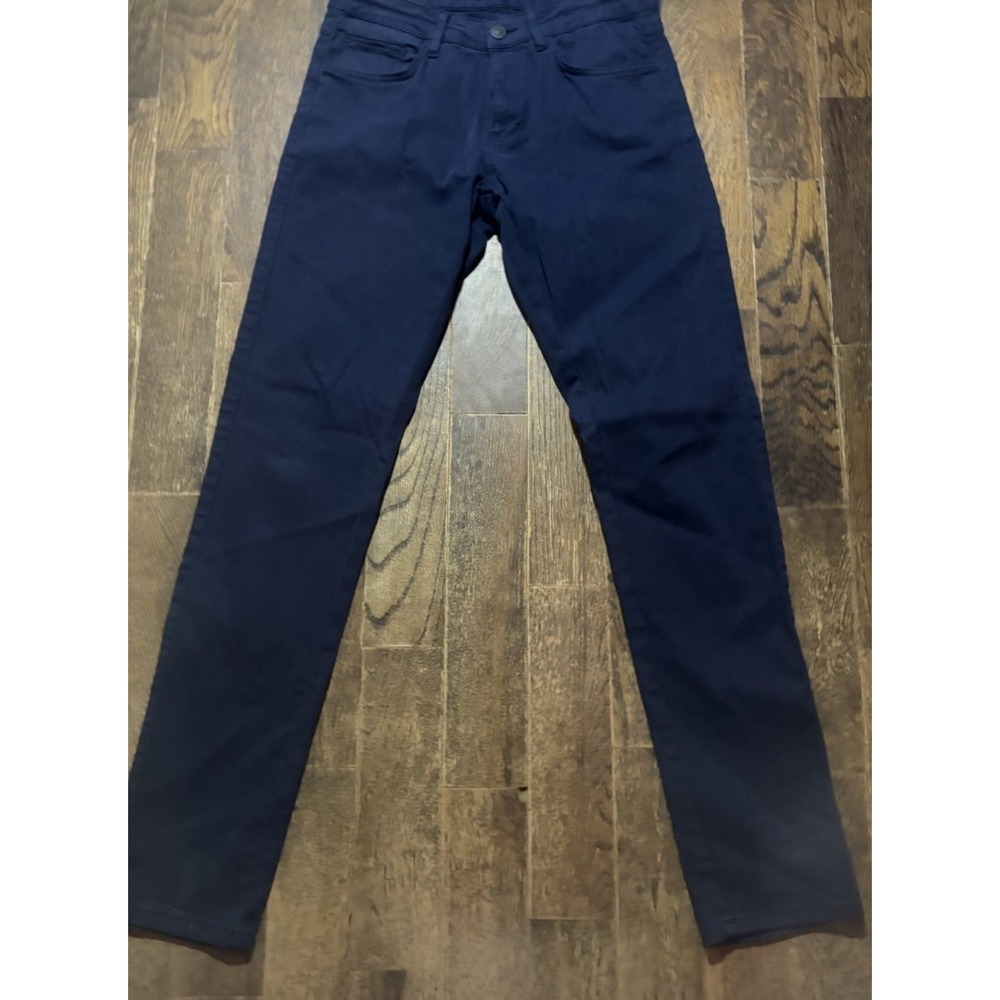 ZARA MAN Basic Slim Fit Flat Front Pants Navy Blue Men's Size 30 Chino Khaki